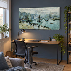 Obraz na plátně Rybářské lodě opouštějí přístav Le Havre – Claude Monet v pracovně