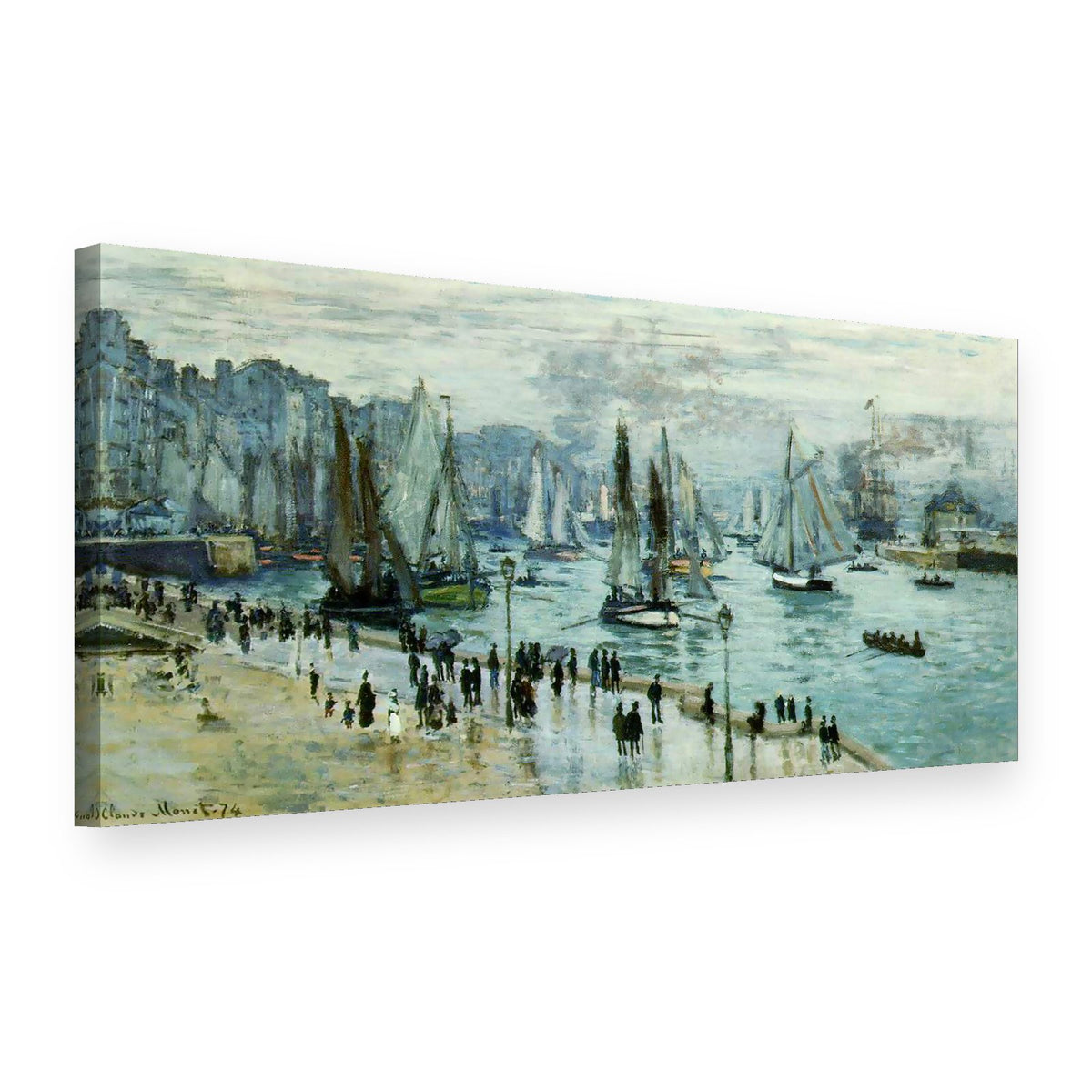 Obraz na plátně Rybářské lodě opouštějící přístav Le Havre – Claude Monet, 3D pohled