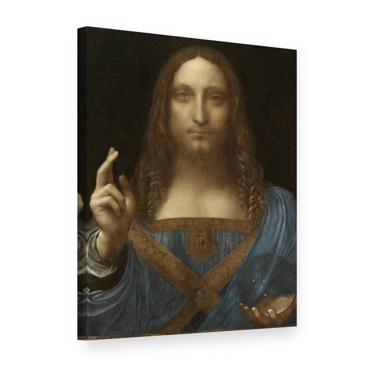 Obraz na plátně Salvator Mundi – Leonardo da Vinci, 3D pohled