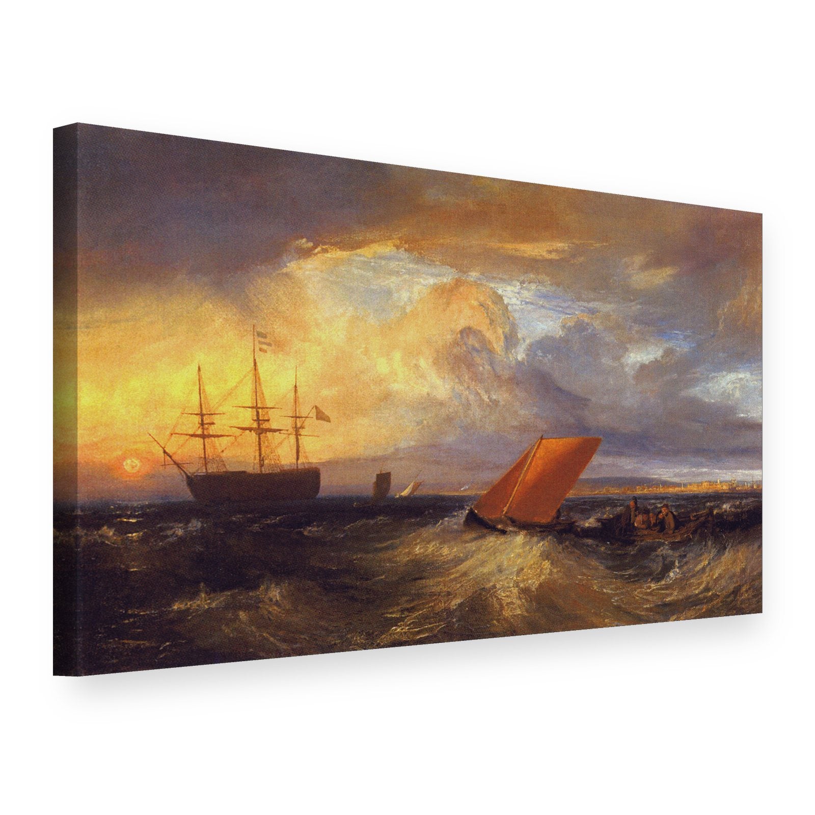 Obraz na plátně Sheerness z přístavu Nore – William Turner, 3D pohled