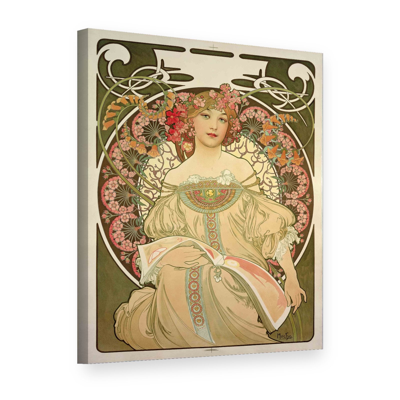 Obraz na plátně Snění – Alfons Mucha, 3D pohled
