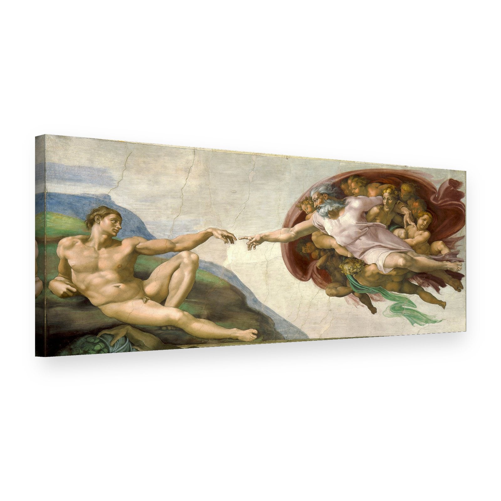 Obraz na plátně Stvoření Adama – Michelangelo, 3D pohled