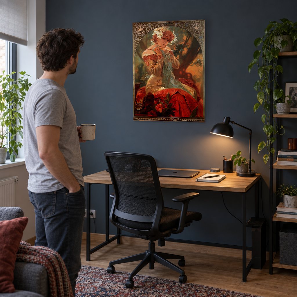 Obraz na plátně Sušenky Lefèvre-Utile – Alfons Mucha v pracovně