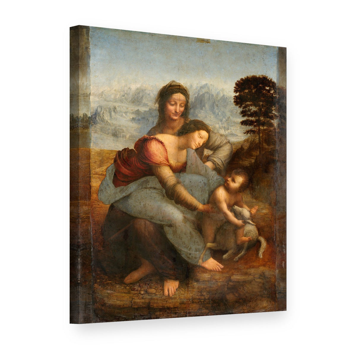 Obraz na plátně Svatá rodina se svatou Annou – Leonardo da Vinci, 3D pohled