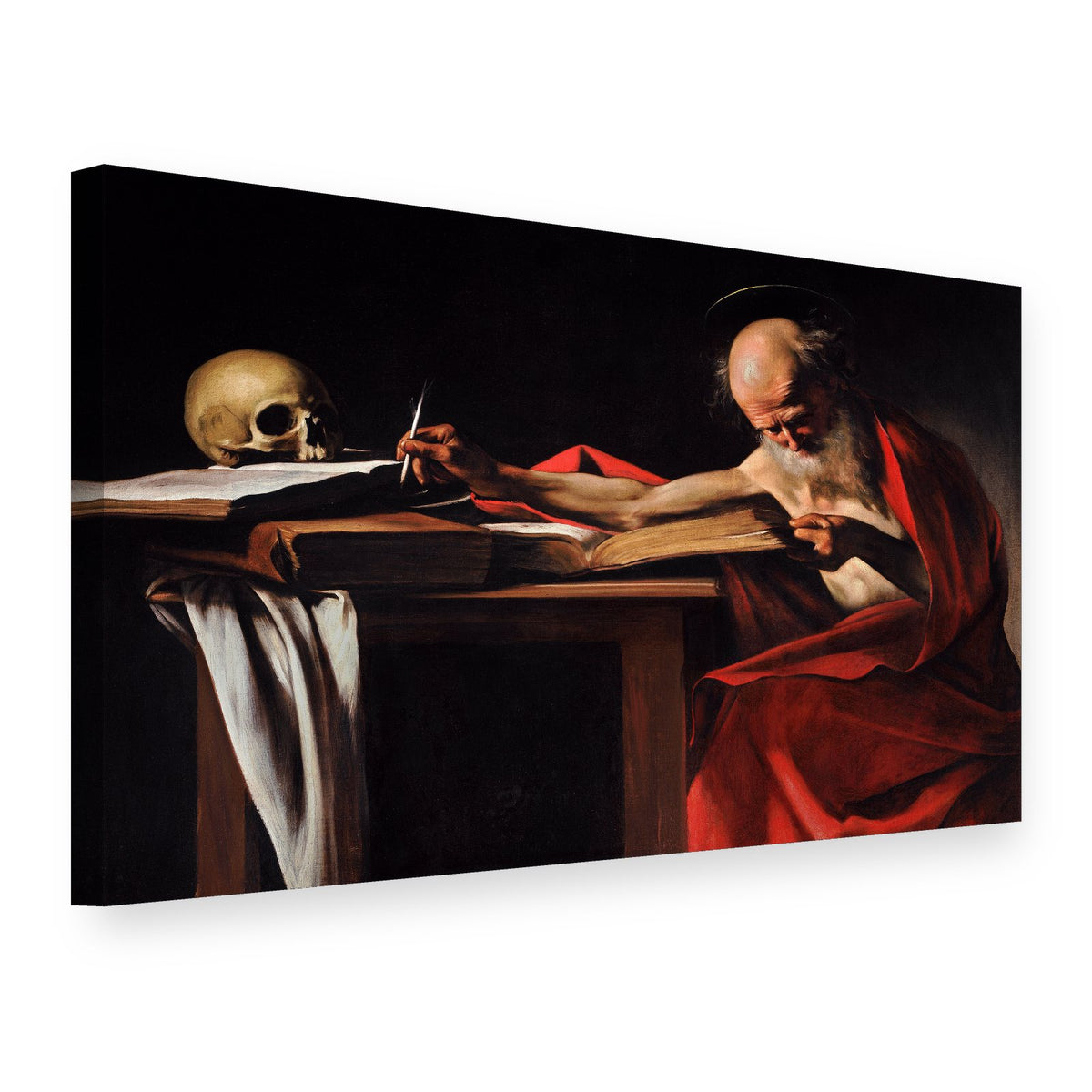 Obraz na plátně Svatý Jeroným – Caravaggio, 3D pohled