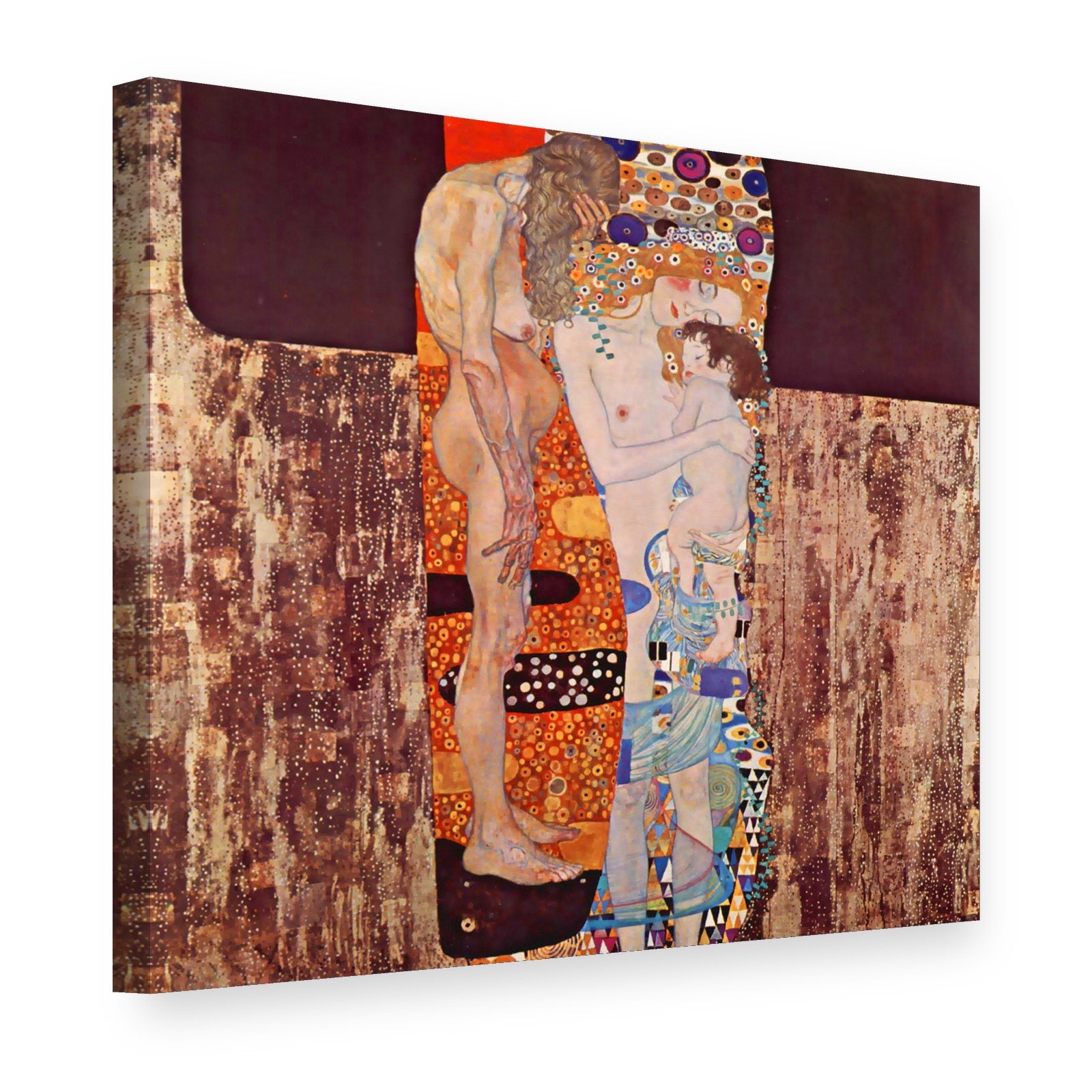 Obraz na plátně Tři věky ženy – Gustav Klimt, 3D pohled