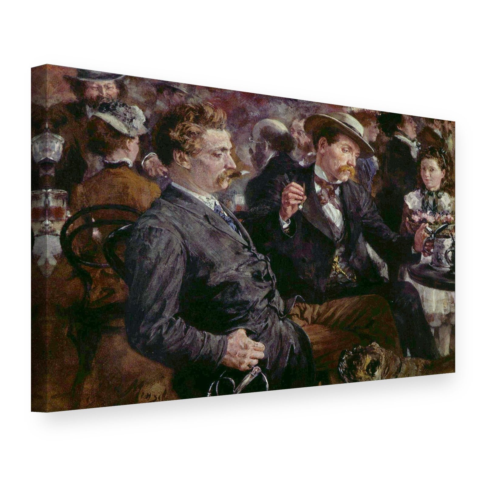 Obraz na plátně V pivní zahradě – Adolph Menzel, 3D pohled