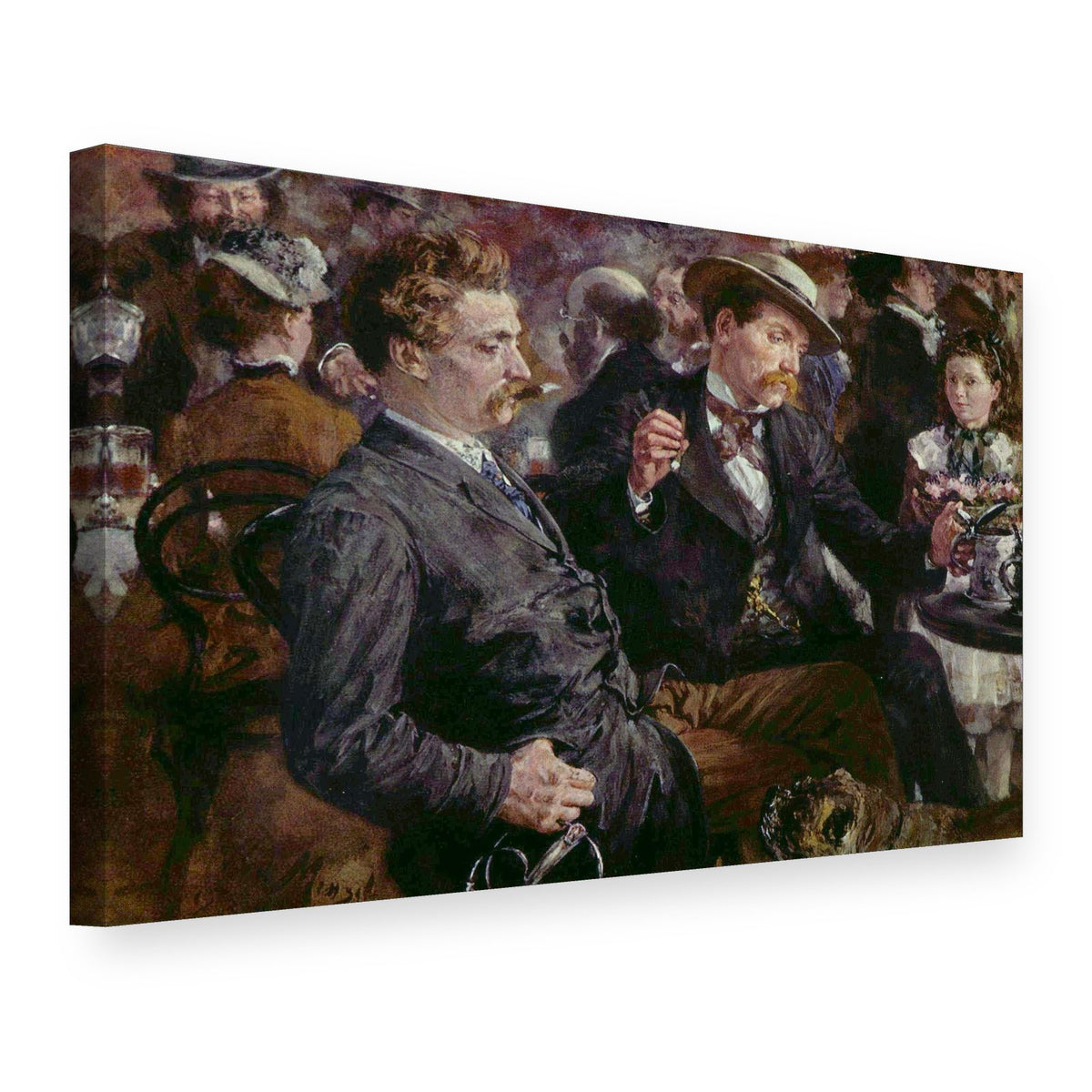 Obraz na plátně V pivní zahradě – Adolph Menzel, 3D pohled