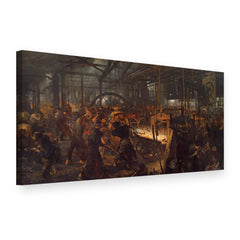 Obraz na plátně Válcovna železa – Adolph Menzel, 3D pohled