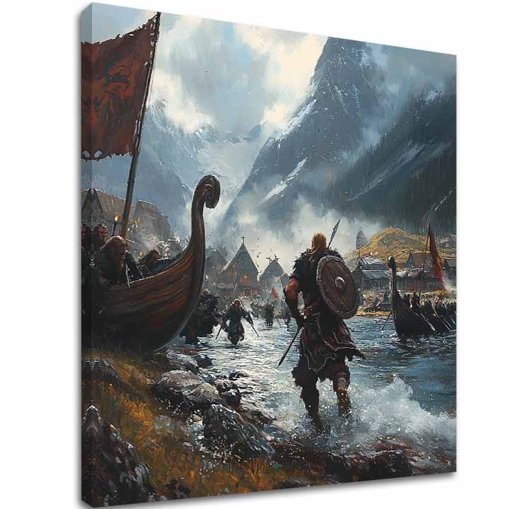 Obraz na plátně Vikingové na Moři - Historický Obraz - hlavní obrázek