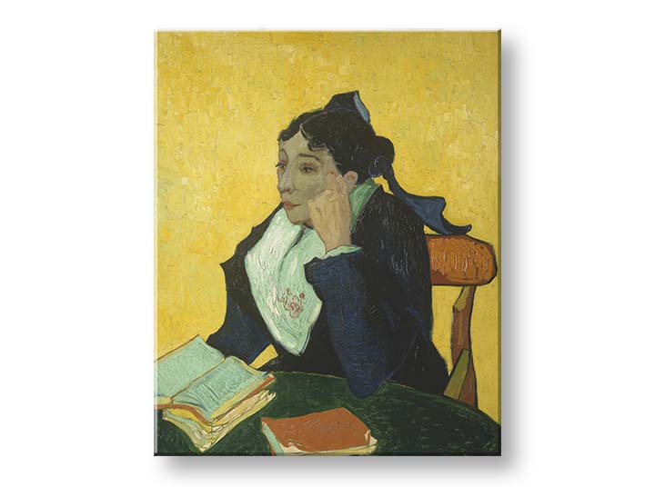 Vintage obraz na plátně s motivem Vincent van Gogh - Arlesanka v hnědo-zelených odstínech, samota, vhodný do pracovny | Obraz na plátně Vincent van Gogh - Arlesanka – produkt, pohled 2