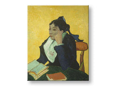 Vintage obraz na plátně s motivem Vincent van Gogh - Arlesanka v hnědo-zelených odstínech, samota, vhodný do pracovny | Obraz na plátně Vincent van Gogh - Arlesanka – produkt, pohled 2