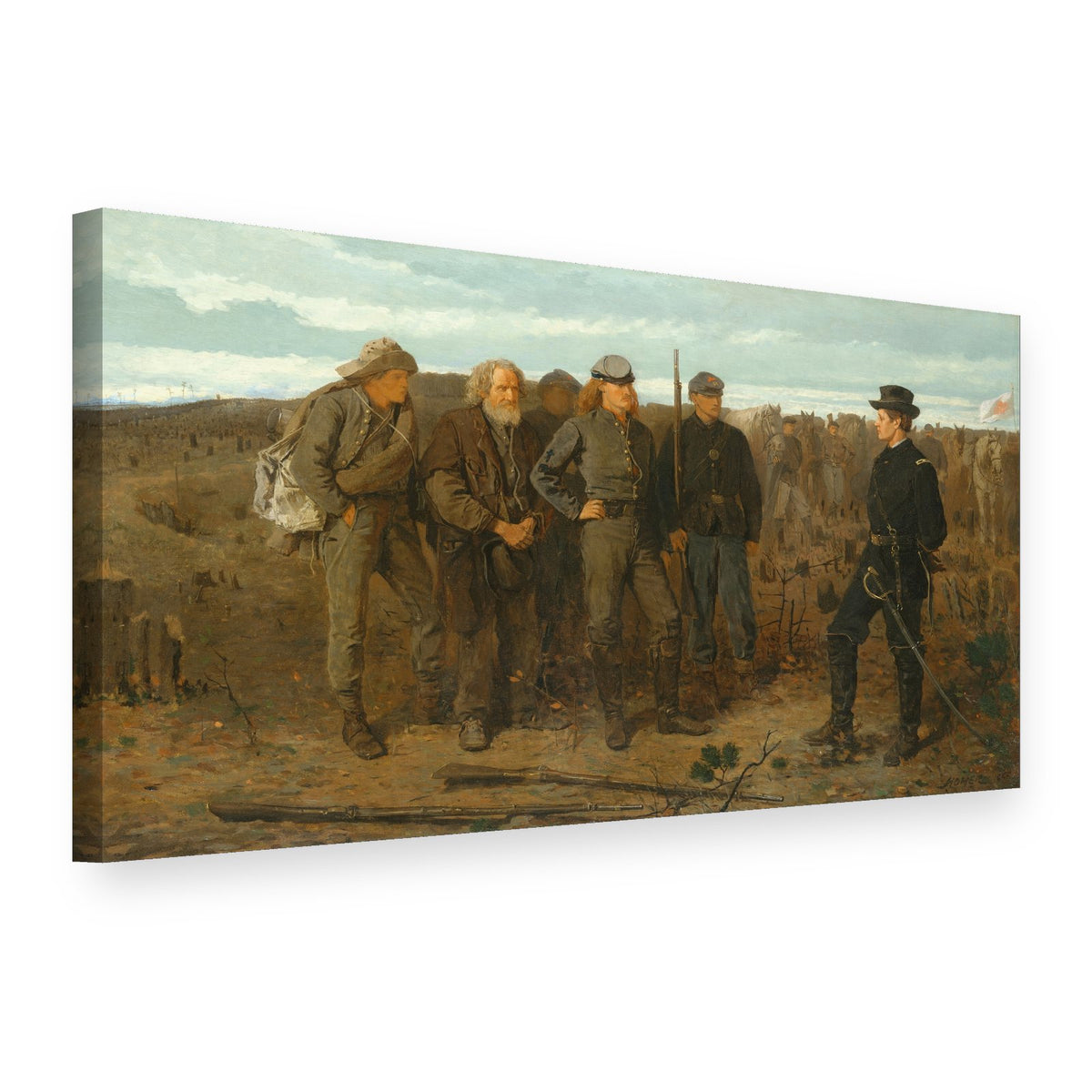 Obraz na plátně Zajatci z fronty – Winslow Homer, 3D pohled