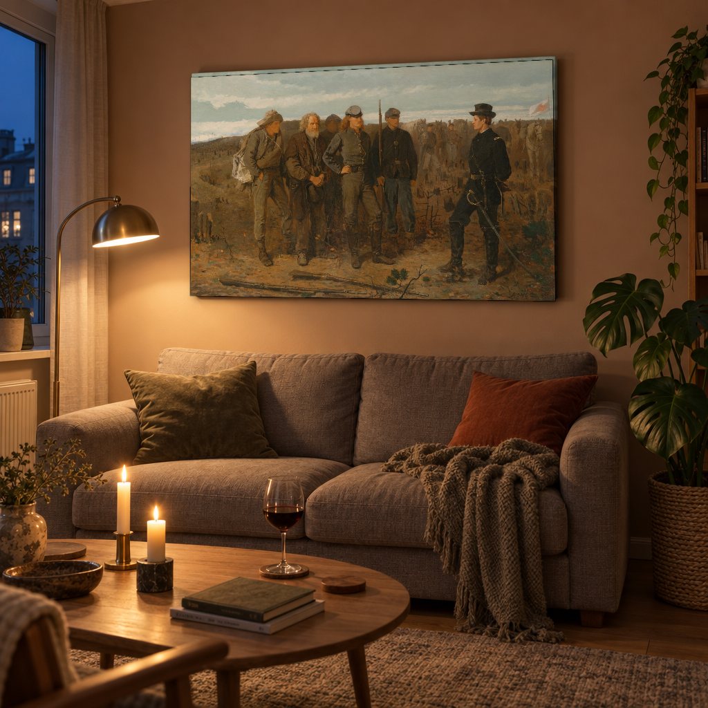 Obraz na plátně Zajatci z fronty – Winslow Homer v obývacím pokoji