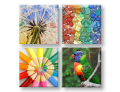 Nástěnné umění Barevné vibrace 4 díly XOBKOL20E42
