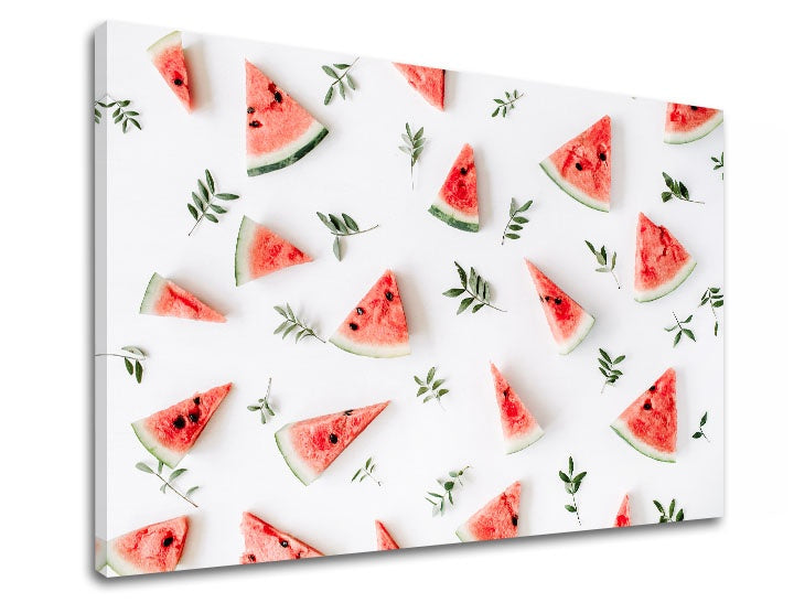 Ve skandinávském stylu obraz s motivem MELÓN, ovoce, příroda v bílo-zelených odstínech | Obraz na stěnu MELÓN_087-11 – náhled