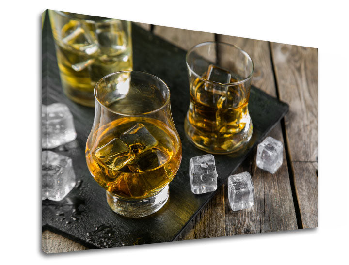 Klasický obraz na plátně s motivem DRINK S LADOM v zlato-černých odstínech, sofistikovaná atmosféra, luxusní dojem, vhodný do kuchyně | Obraz na stěnu DRINK S LADOM_068-11 – produkt