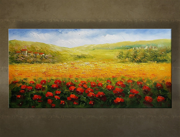 Ručně malovaný nástěnný obraz KRAJINA BI145E1