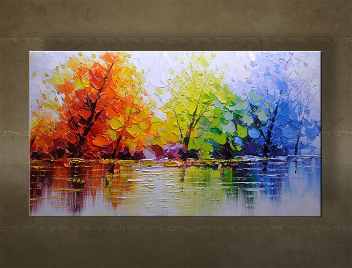 Ručně malované nástěnné umění STROMY FB012E1