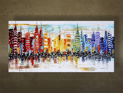 Ručně malovaná nástěnná malba CITY FB164E1