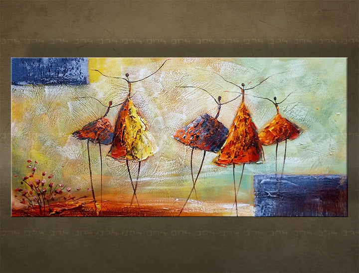 Ručně malovaný nástěnný obraz TANEČNÍCI FB457E1