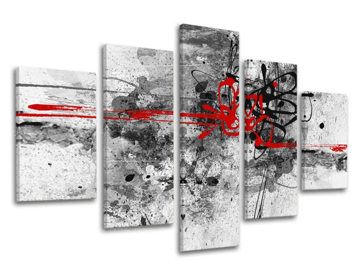 5dílná nástěnná malba ABSTRAKT AB016E50
