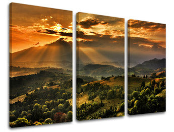 3dílná nástěnná malba KRAJINY KR030E30