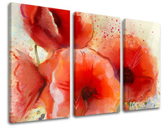 3dílná nástěnná malba KVĚTINY KV076E30