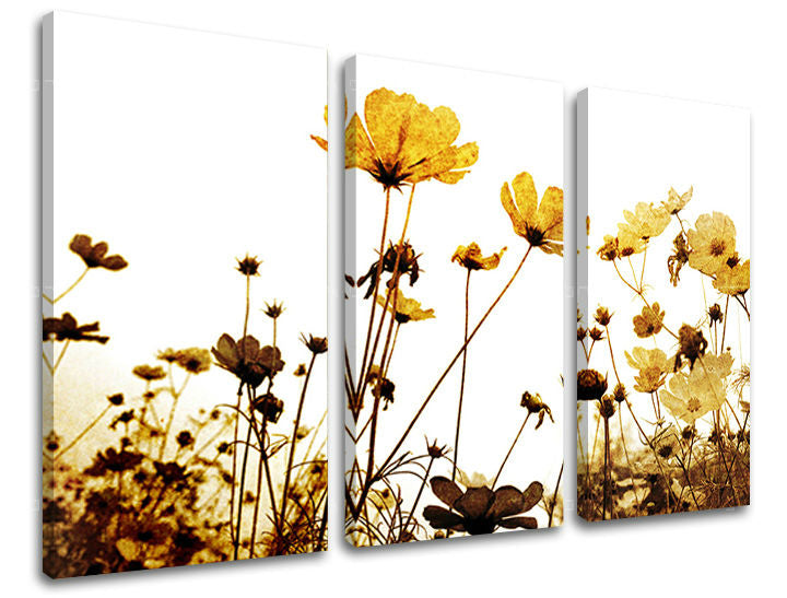 3dílná nástěnná malba KVĚTINY XOBKV143E30