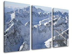 Industriální obraz s motivem SLOVENSKO, obloha, krajina v bílo-modrých odstínech | Obraz na stěnu SLOVENSKO, příroda a dobrodružství – náhled