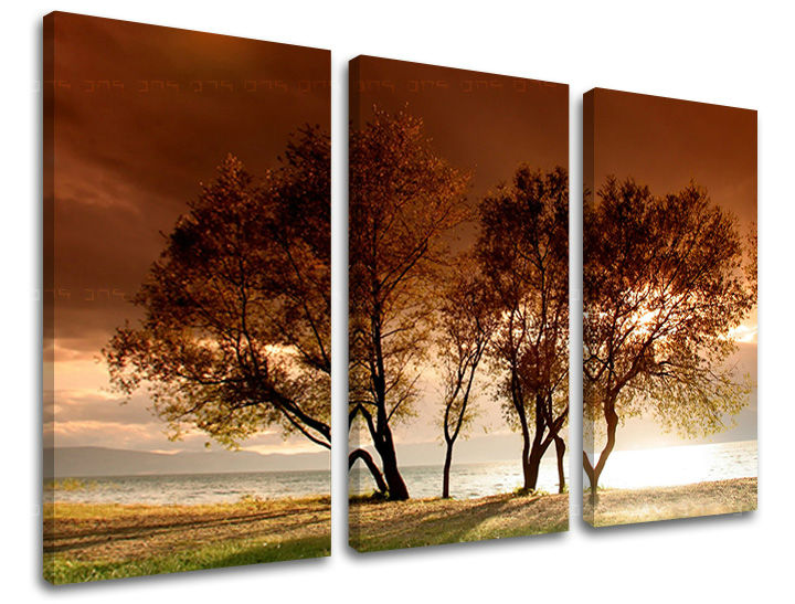 3dílná nástěnná malba STROMY ST026E30