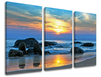 Obraz na zeď 3 díly WEST SLNKA ZS007E30