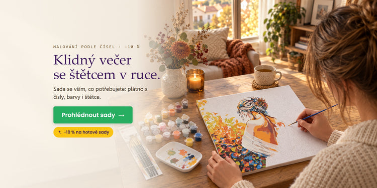 Malování podle čísel · −10 % – Klidný večer se štětcem v ruce. – Papilora