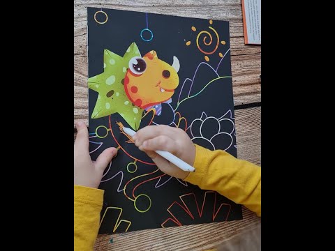 Kouzelné stírací obrazy pro děti - Small dinosaur - 4 ks