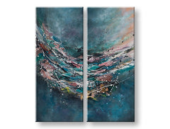 Malovaná nástěnná malba ABSTRAKT 2-dílná CWFAB042 - 100x120 cm