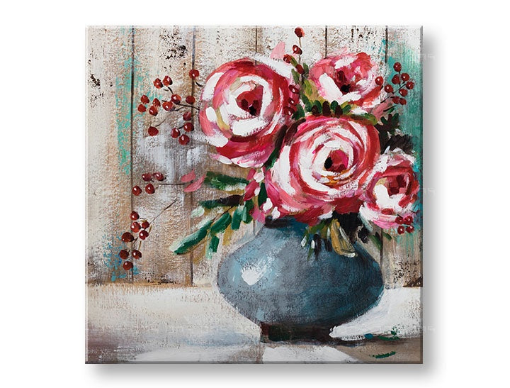 Malovaný nástěnný obraz KVĚTINY 1 díl CFAFL005 - 70x70 cm