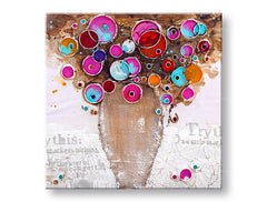 Malovaný nástěnný obraz VÁZA S KVĚTINAMI 1 díl CFAZH4661E1 - 70x70 cm