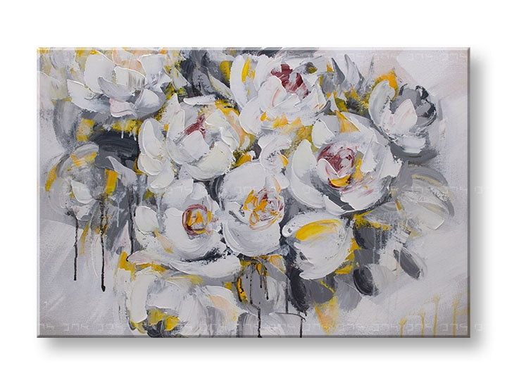 Malovaný nástěnný obraz KVĚTINY 1 díl 90x60 cm CFAZH5632E1