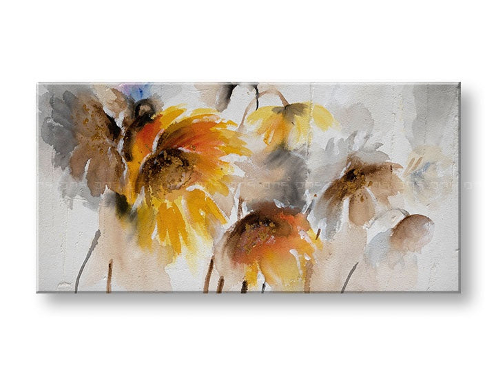 Malovaný nástěnný obraz KVĚTINY 1 díl 100x50 cm CFAZH5996E1