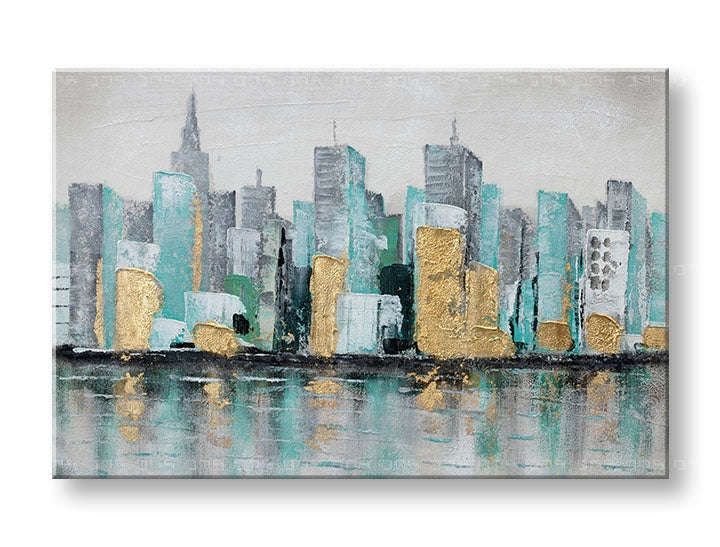 Malovaný nástěnný obraz CITY 1 díl 90x60 cm CFAZH6545E1