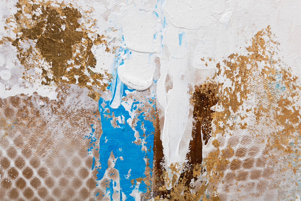 Ručně malovaný obraz na plátně s motivem náboženský motiv v bílo-hnědých odstínech, sofistikovaná atmosféra, vhodný do kanceláře | Malovaný obraz na stěnu ABSTRAKT – produkt, pohled 4