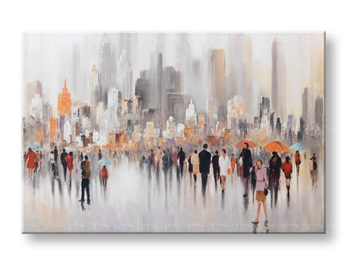 Malovaný nástěnný obraz CITY 1 díl 120x80 cm CWF1481TDE1