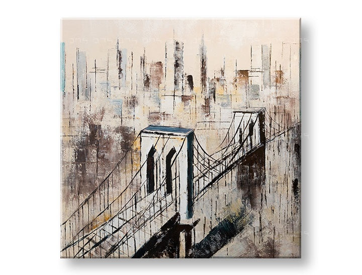 Malovaný nástěnný obraz CITY 1 díl CWF1885ME1 - 80x80 cm