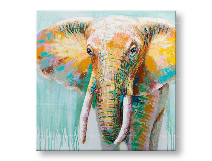 Malovaný nástěnný obraz SLON 1 díl CWF1930ME1 - 70x70 cm