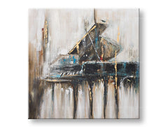 Malovaná nástěnná malba ABSTRAKT 1 díl CWFIN034 - 100x100 cm