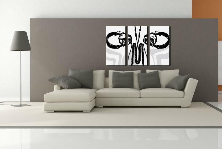 Pop art obraz s motivem DJ, příroda v bílo-šedých odstínech | Ručně malovaný POP Art obraz DJ, minimalismus – náhled