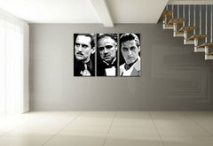 Ručně malovaný obraz s motivem GODFATHER v černo-bílých odstínech | Ručně malovaný POP Art obraz GODFATHER, rodina a síla a moc – náhled
