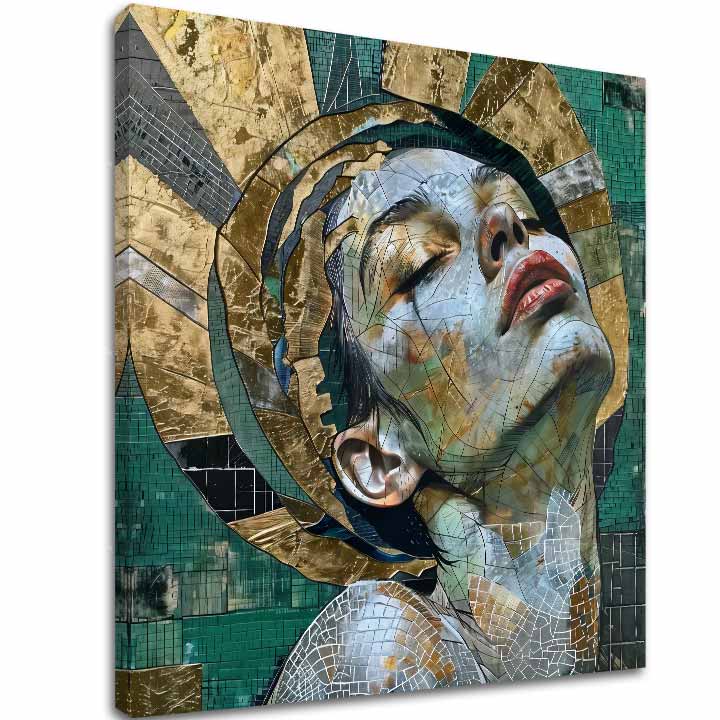 Obraz Vznešená krása: detail 3D gallery-wrap plátna s ručně dotvořenými akrylovými detaily.