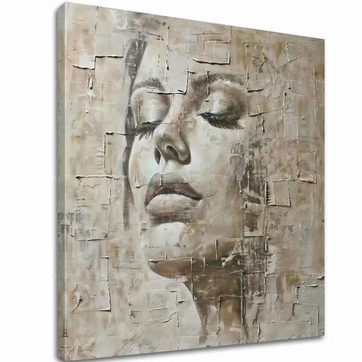 Set Mystická Žena – Bohyně klidu, 3D canvas gallery-wrap plátno ručně dotvořené akrylovými barvami.