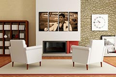 Ručně malovaný obraz POP Art HAVANA - AL PACINO 4 díly al17